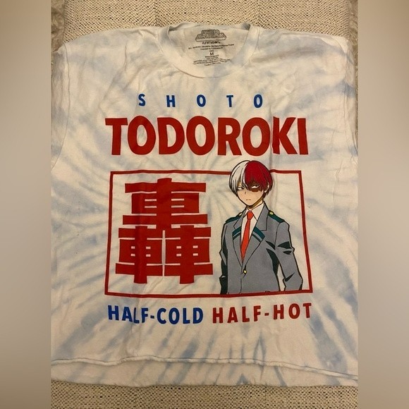 Shoto Todoroki tie dyed cropped t-shirt Size M - Picture 1 of 3